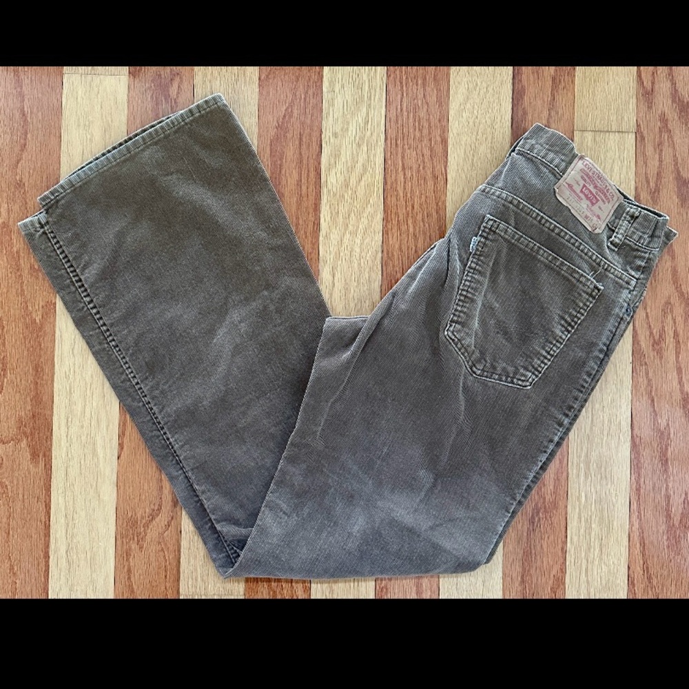 VINTAGE 1980 LEVI'S 517 WHITE TAB BROWN CORDUROY JEANS PANTS TALON ZIP 36x34